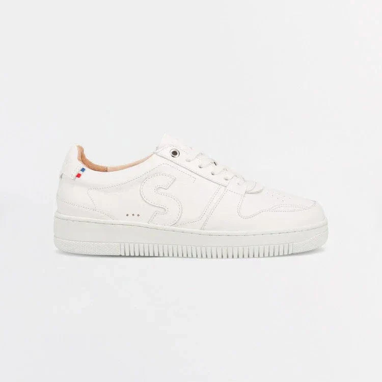 Basket blanche femme en cuir - Image 2