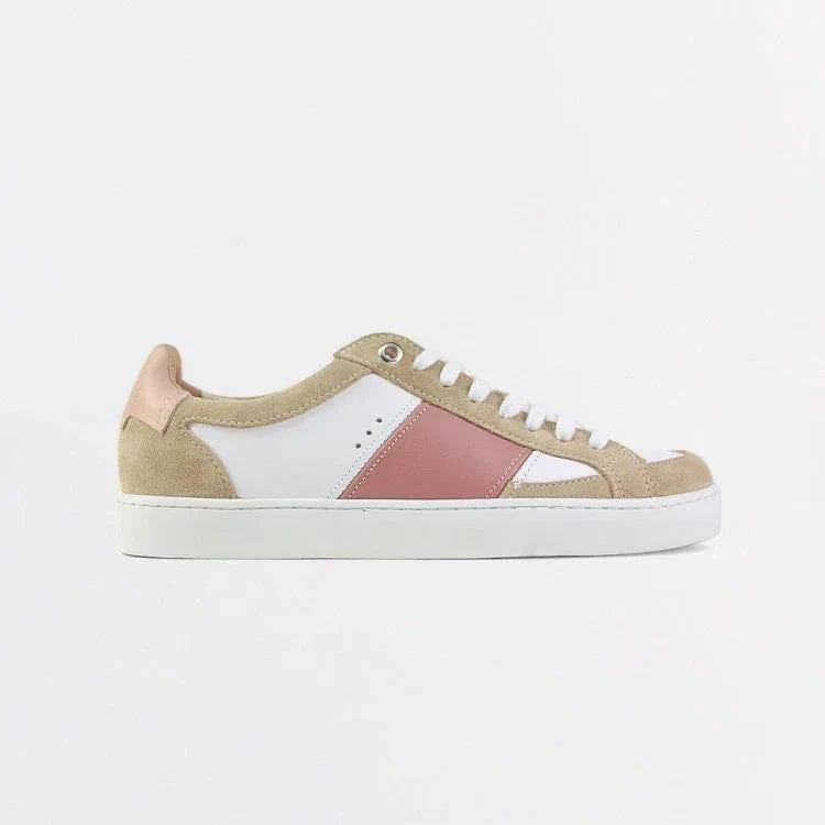 Basket française Hiba Blanc Rose