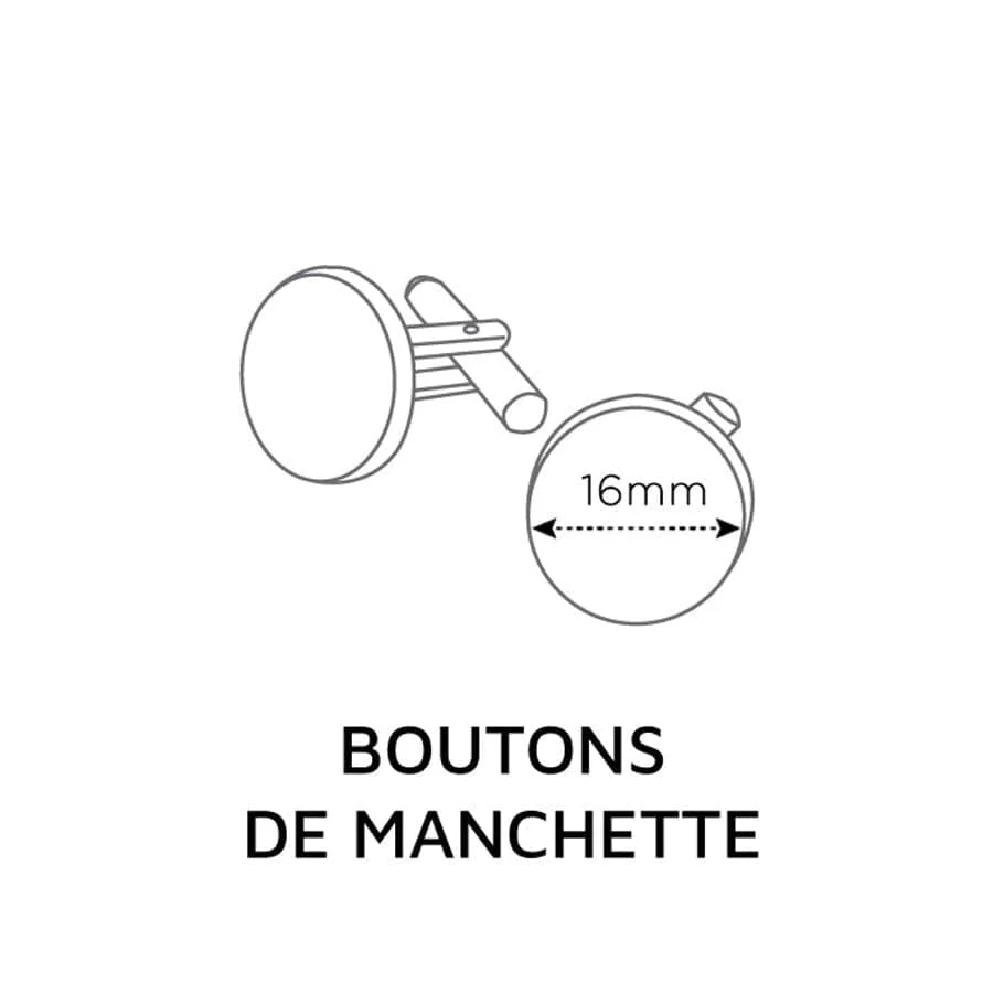 Boutons de manchette vert menthe uni en lin - Image 2