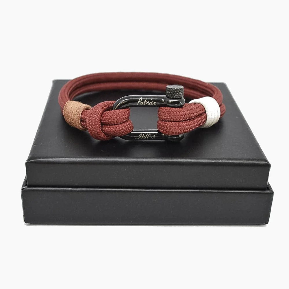 Bracelet mixte rouge brun - Image 3