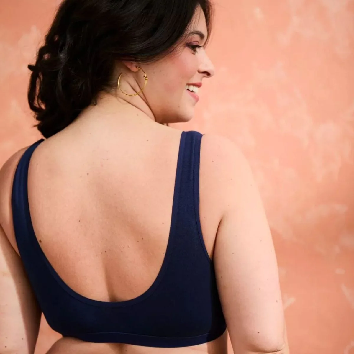 Brassière coton marine à pince - Image 3