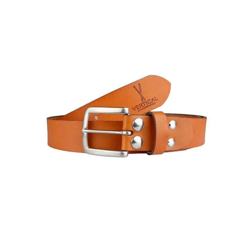 Ceinture cuir véritable camel large