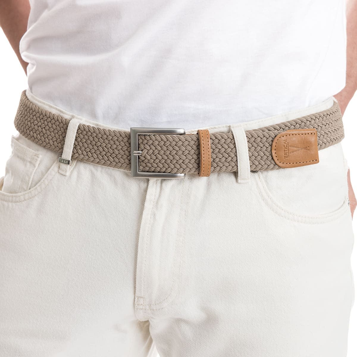 Ceinture tressée beige - Image 2