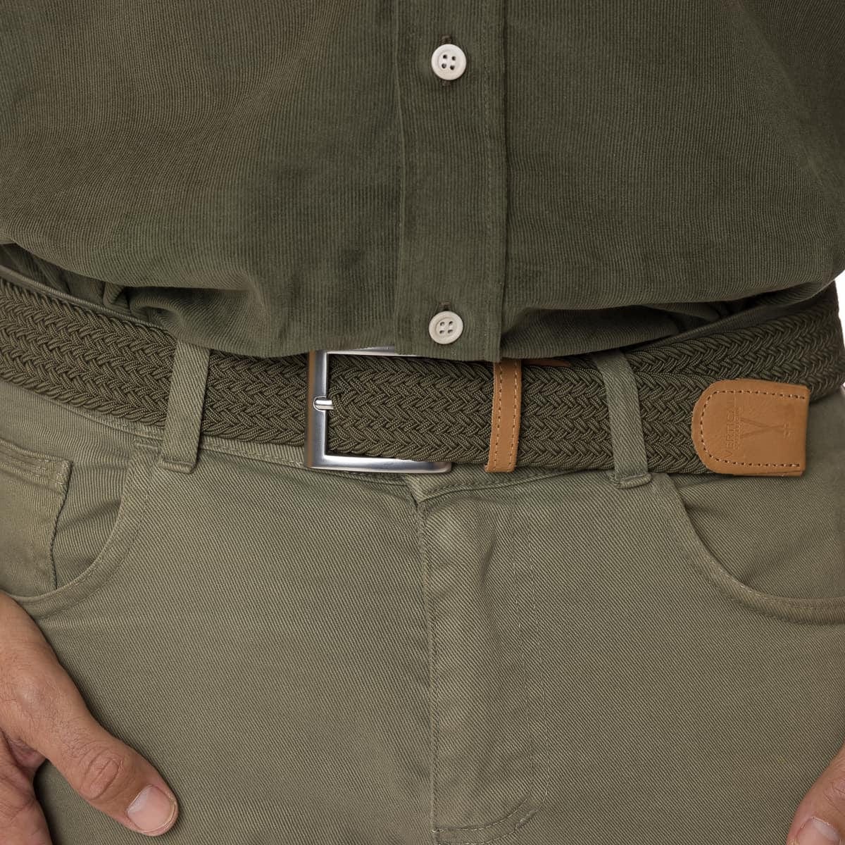 Ceinture tressée kaki - Image 3