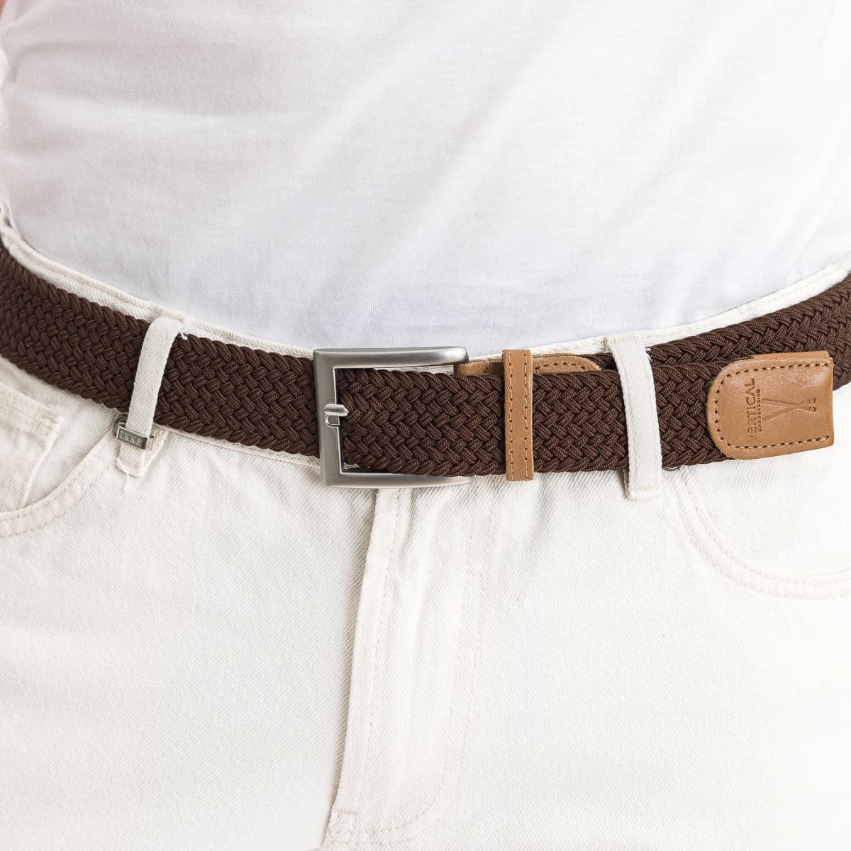 Ceinture tressée marron - Image 3