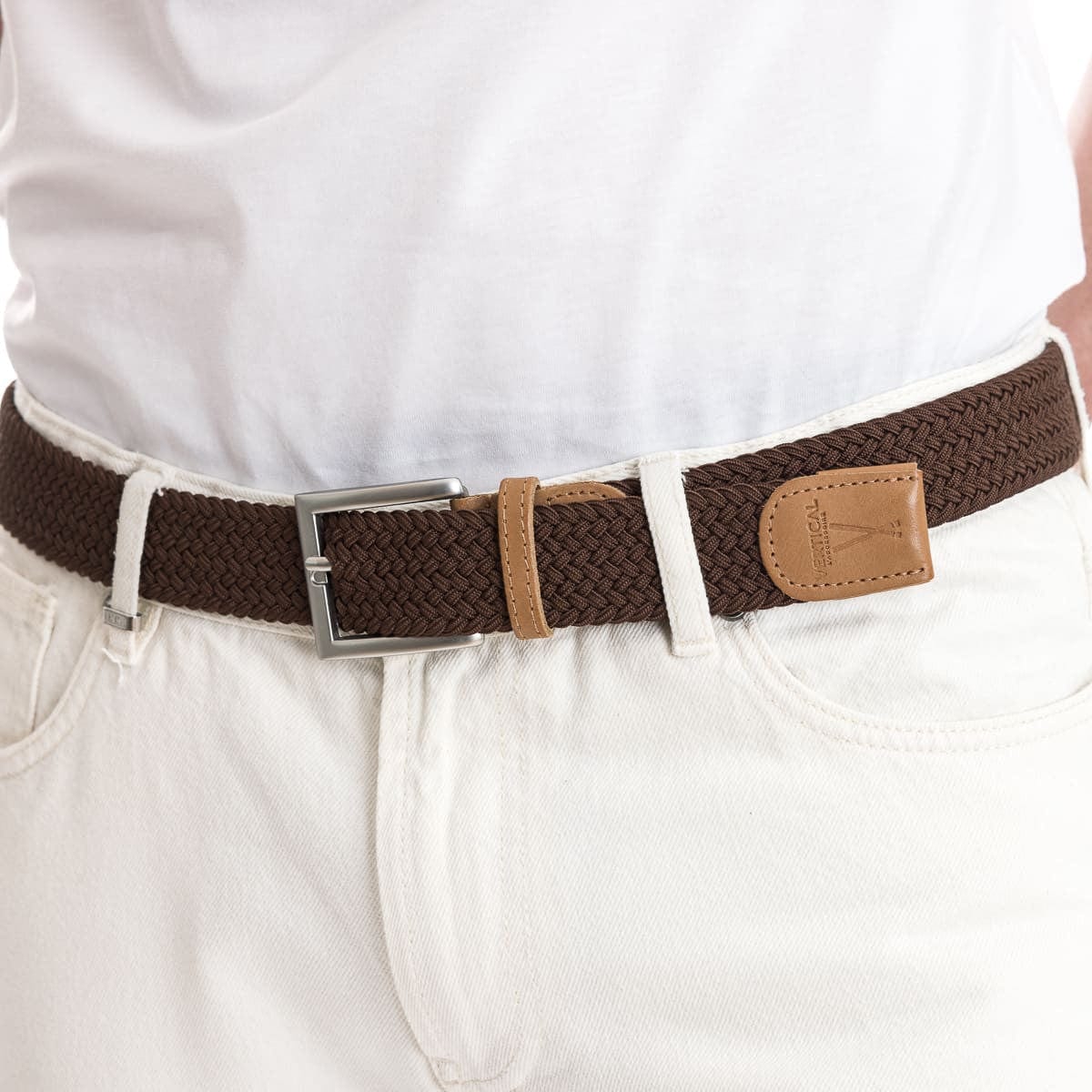 Ceinture tressée marron - Image 4