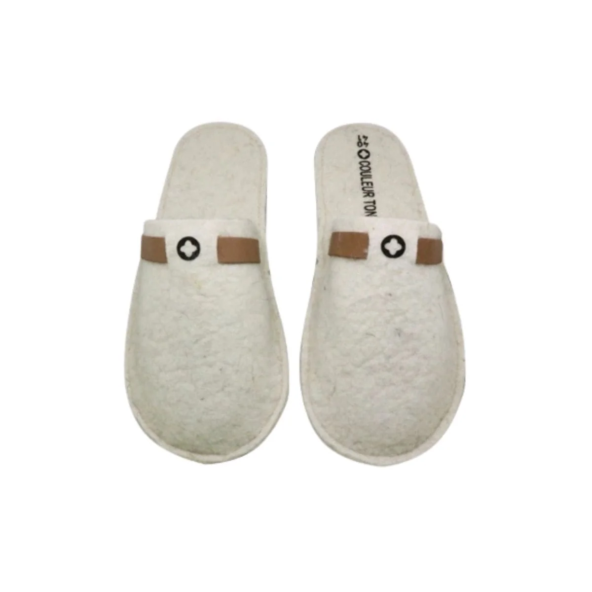 Chausson français en laine blanc - Image 4