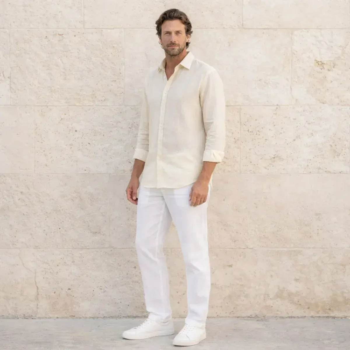 CHEMISE EN LIN ECRU | HOMME - Image 2