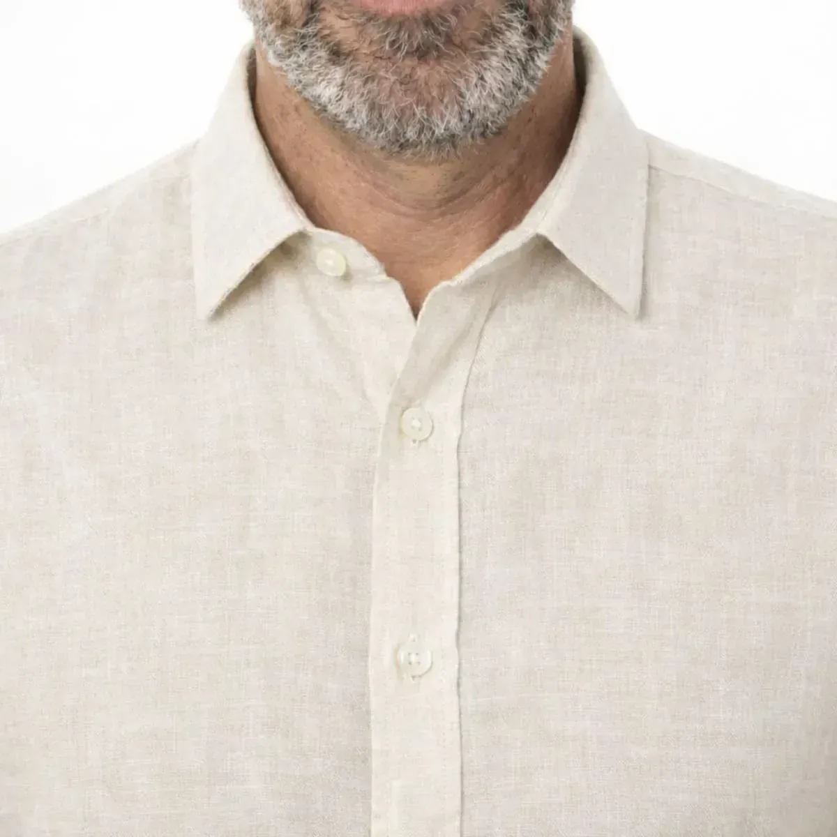 CHEMISE EN LIN ECRU | HOMME - Image 4