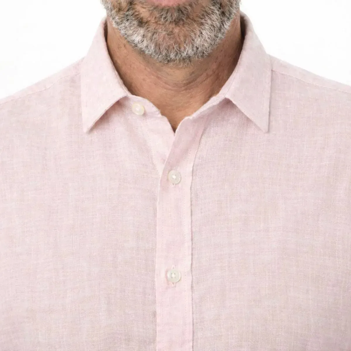 CHEMISE EN LIN ROSE HOMME - Image 3