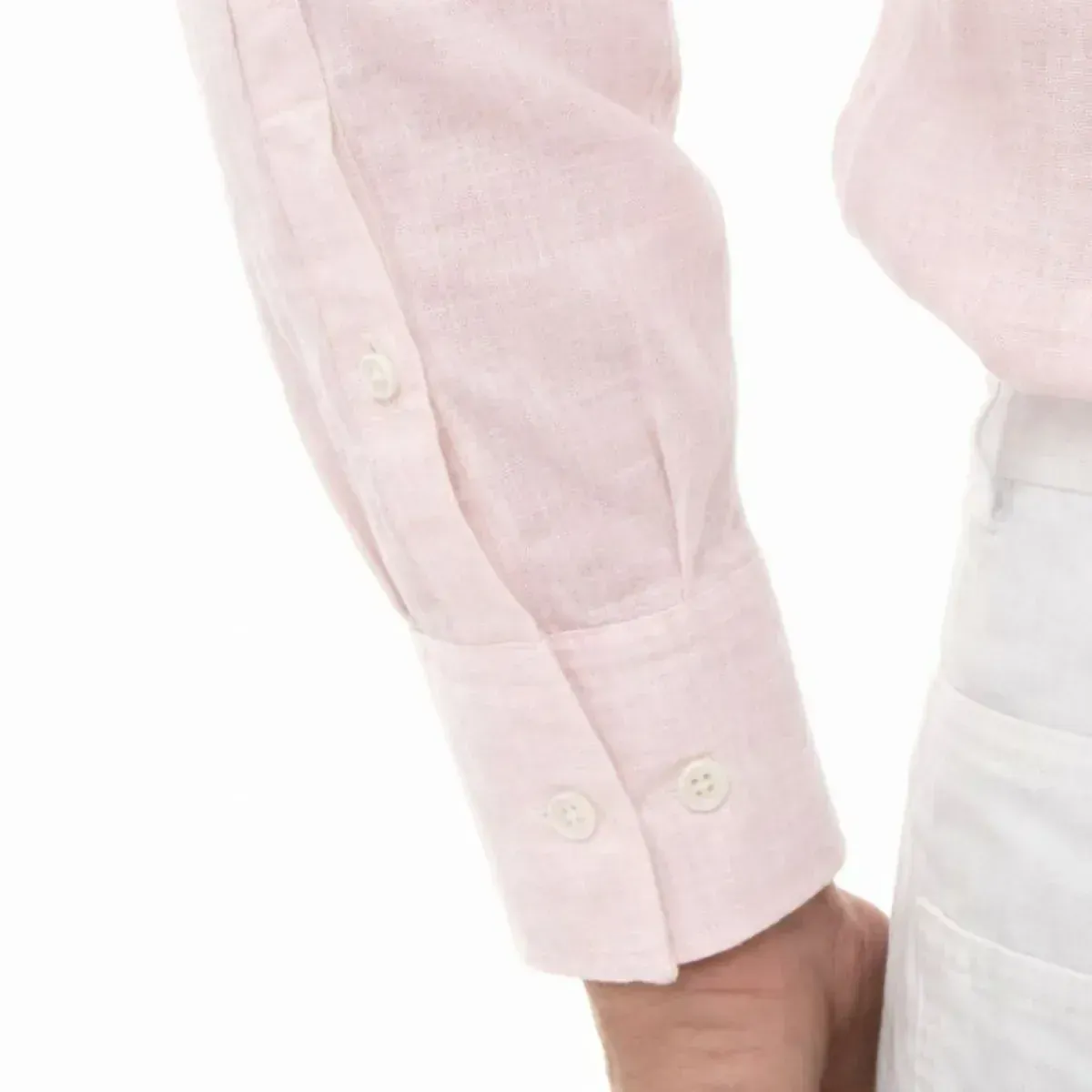CHEMISE EN LIN ROSE HOMME - Image 4