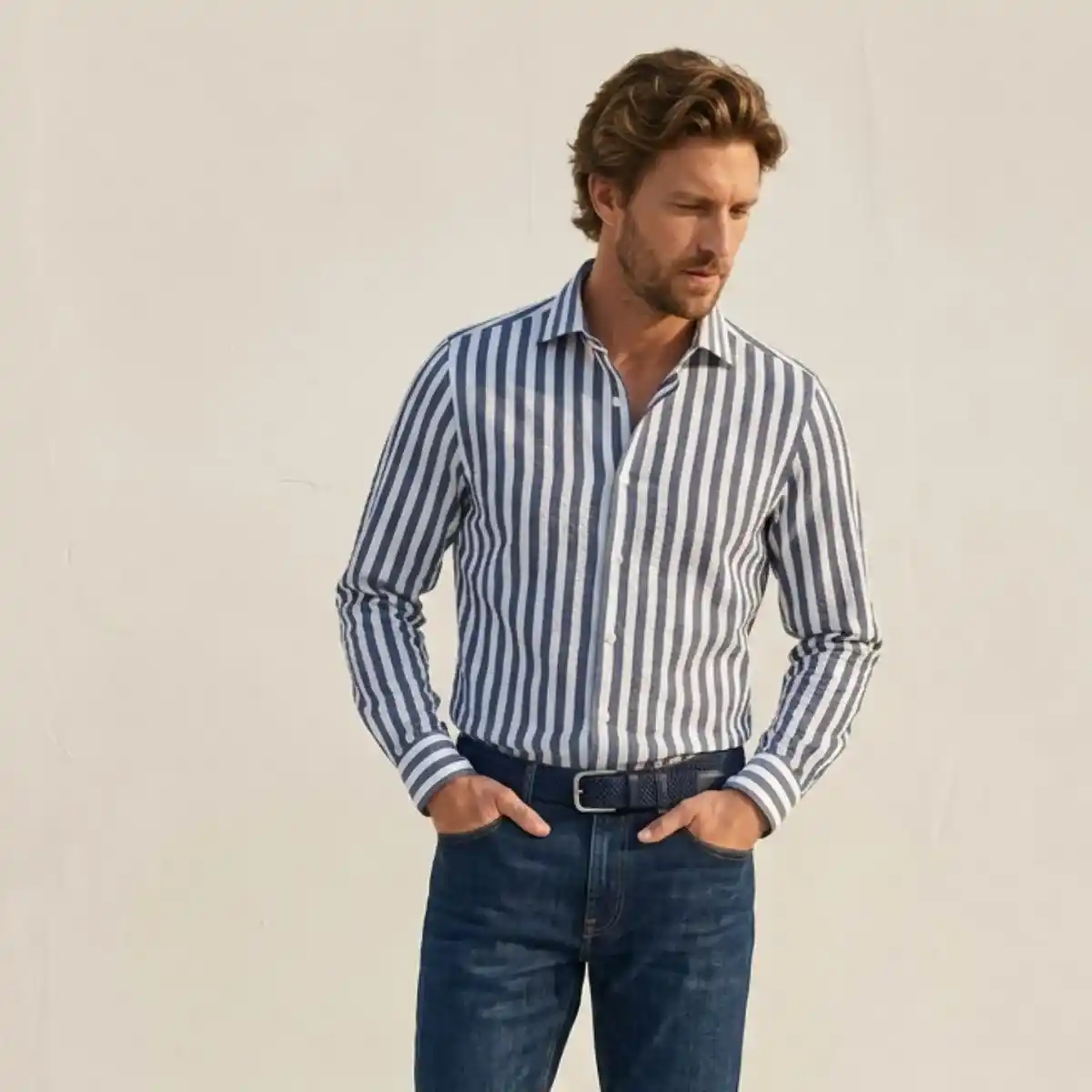 CHEMISE RAYEE HOMME | MARINE