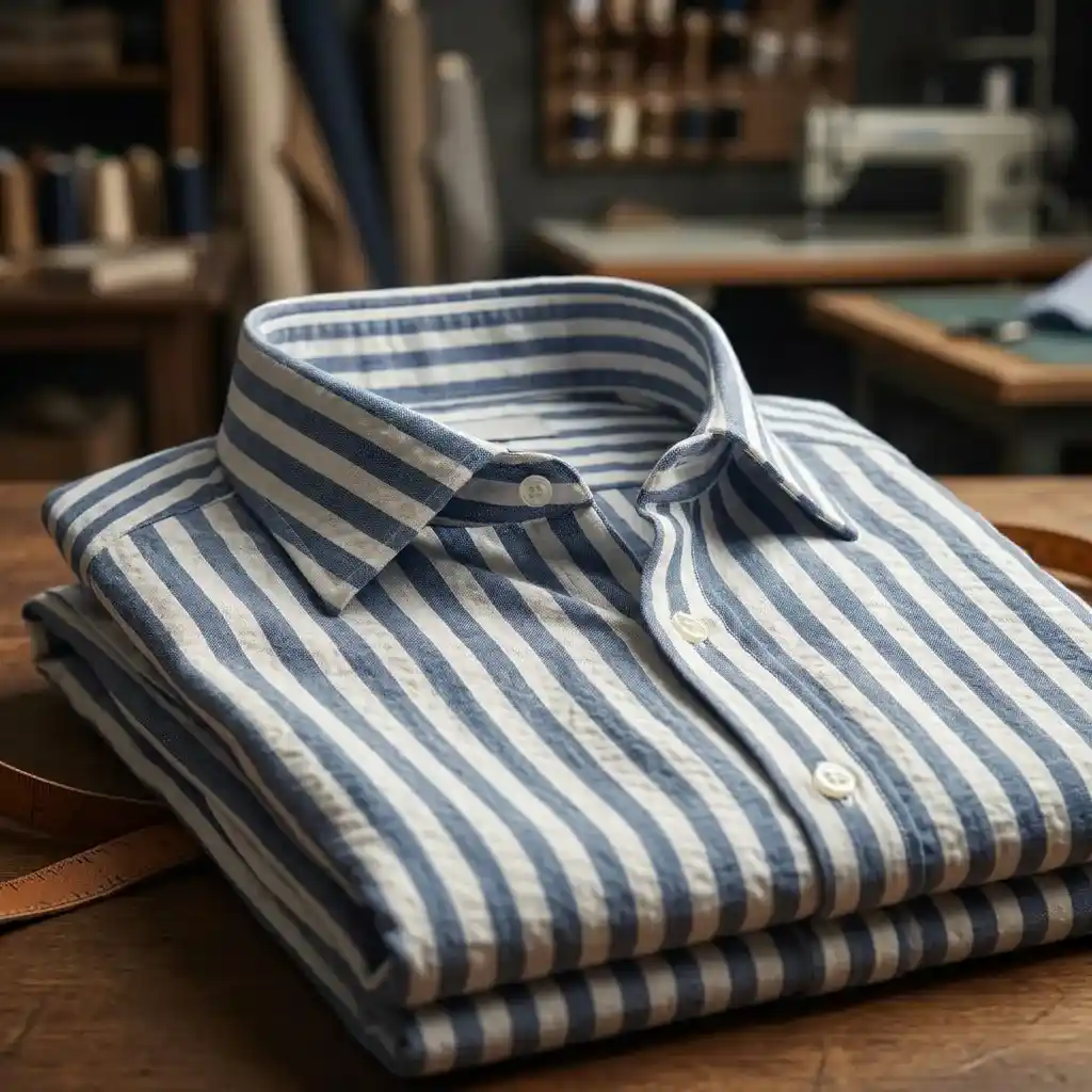 CHEMISE RAYEE HOMME | MARINE - Image 2
