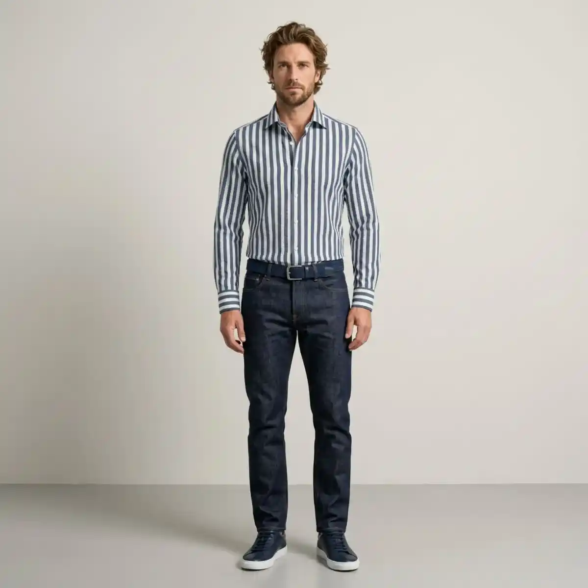 CHEMISE RAYEE HOMME | MARINE - Image 3