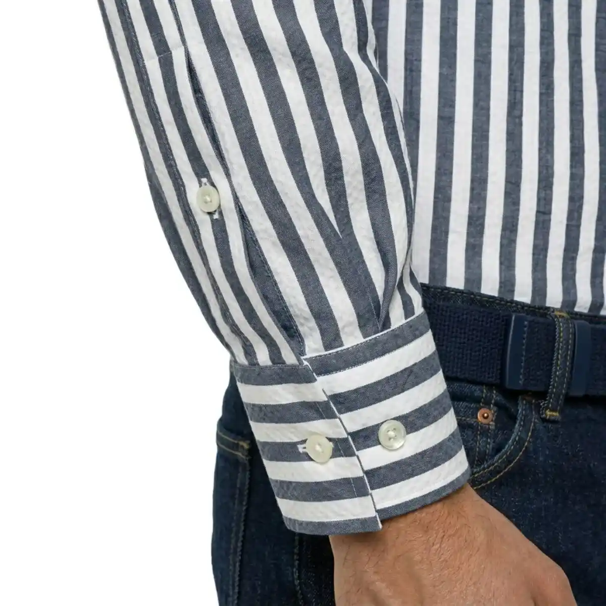 CHEMISE RAYEE HOMME | MARINE - Image 4