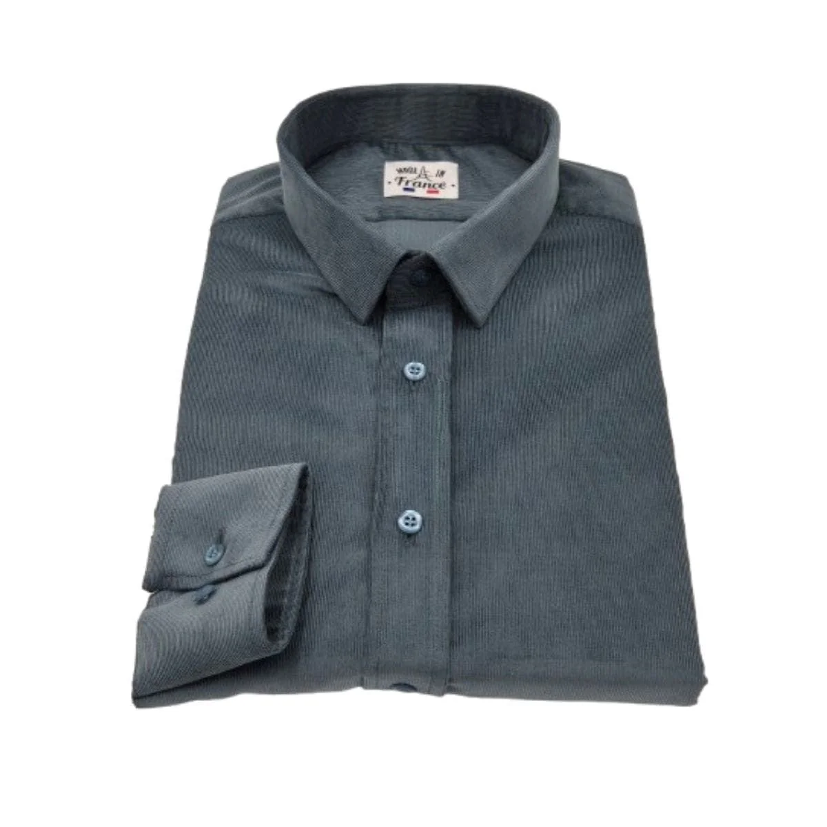 Chemise française Velours Bleu - Image 4
