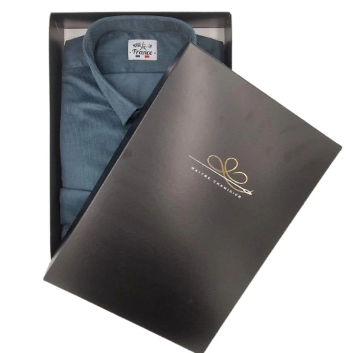 Chemise française Velours Bleu - Image 5