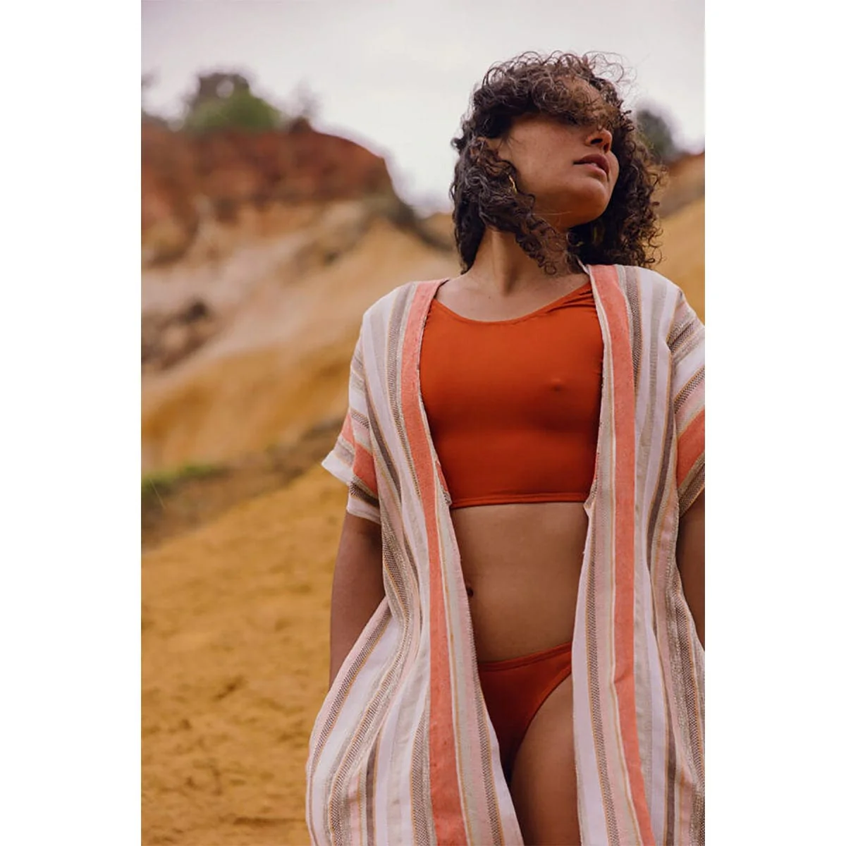 Crop top de maillot de bain Léa terracotta - Image 3