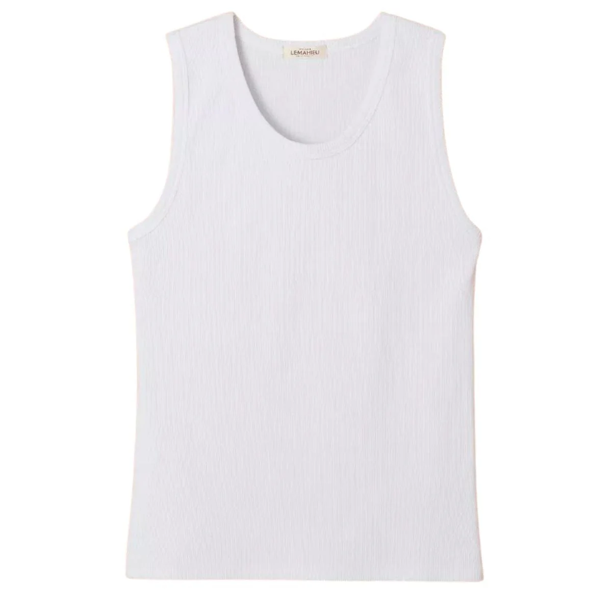 Débardeur Blanc homme côte 2x2 - Image 7