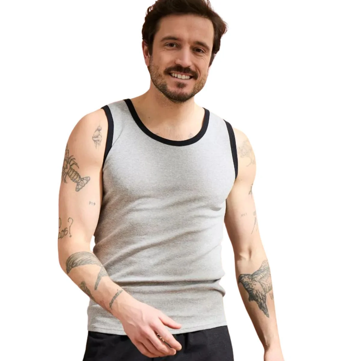 débardeur homme gris coton bio