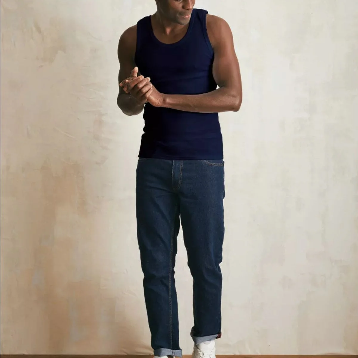 débardeur homme Bleu Marine coton bio - Image 5