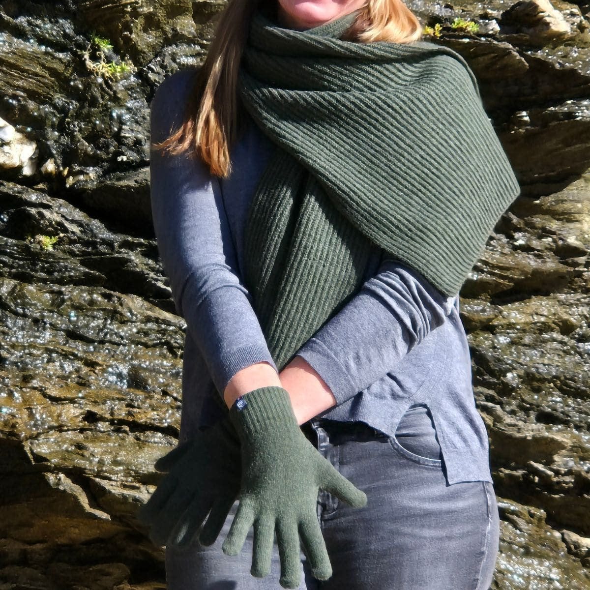 Gants femme Kaki