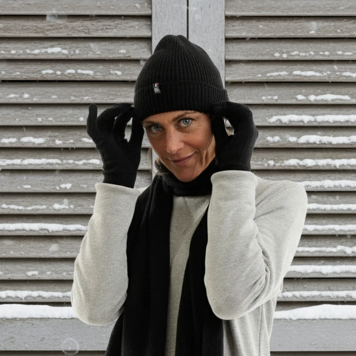 Bonnet Femme Laine Mérinos Gris | Made in France - Image 2