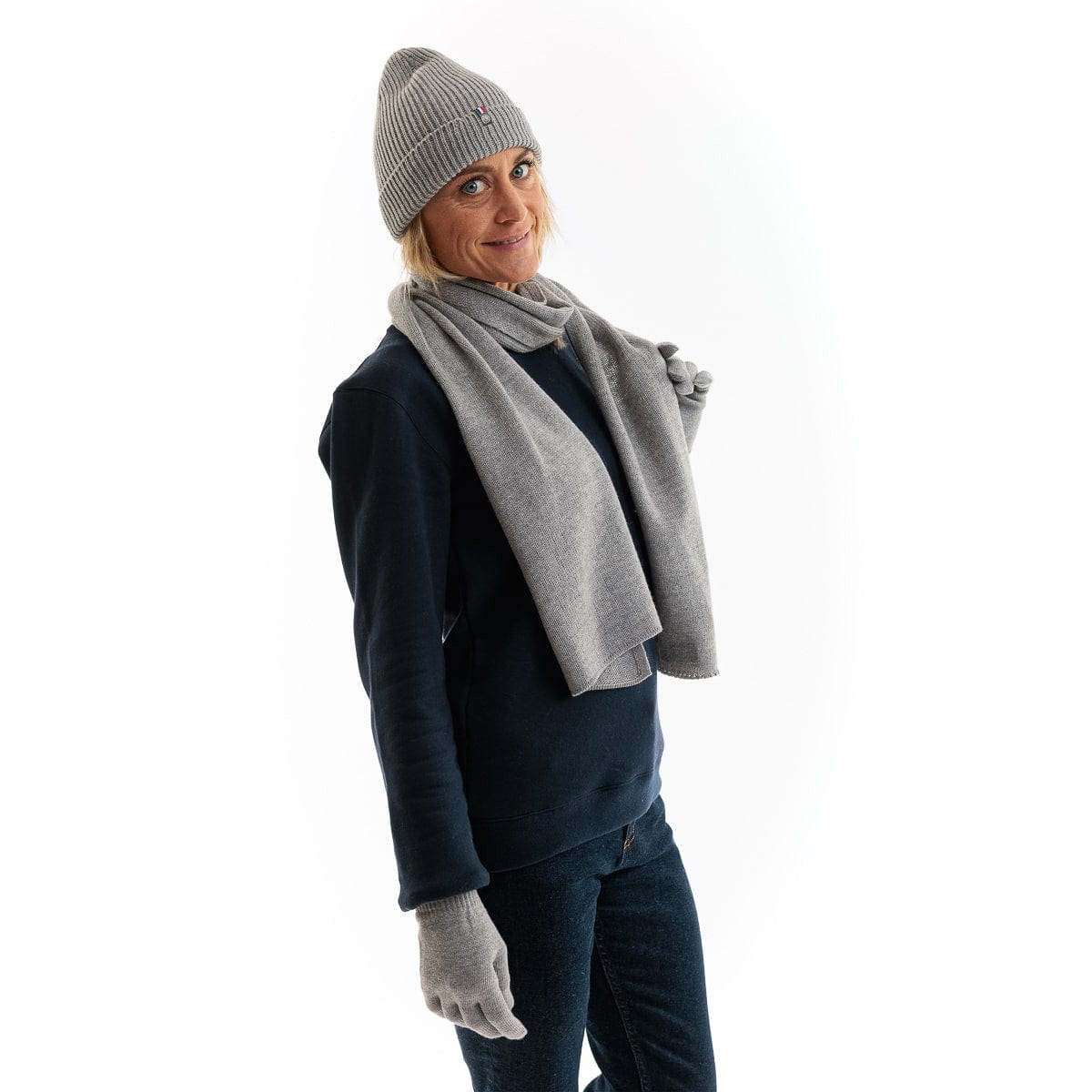 Bonnet Femme Laine Mérinos Gris | Made in France - Image 3