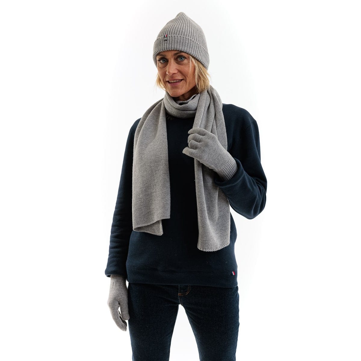 Bonnet Femme Laine Mérinos Gris | Made in France - Image 4