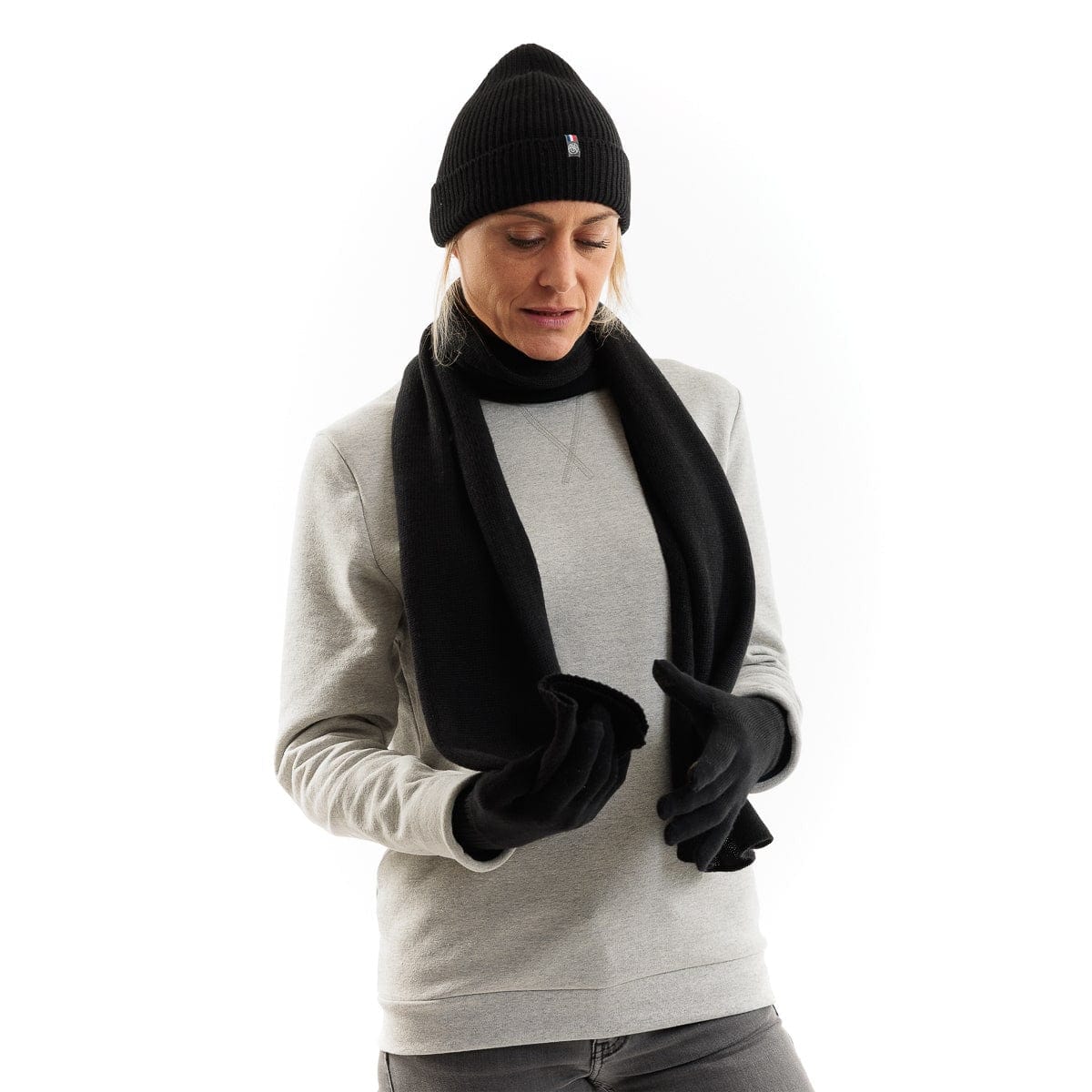 Bonnet Femme Laine Mérinos Gris | Made in France - Image 6