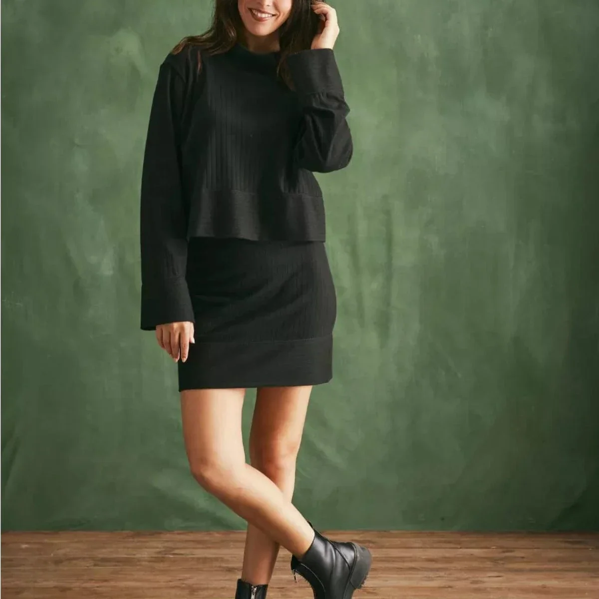Mini jupe laine noire