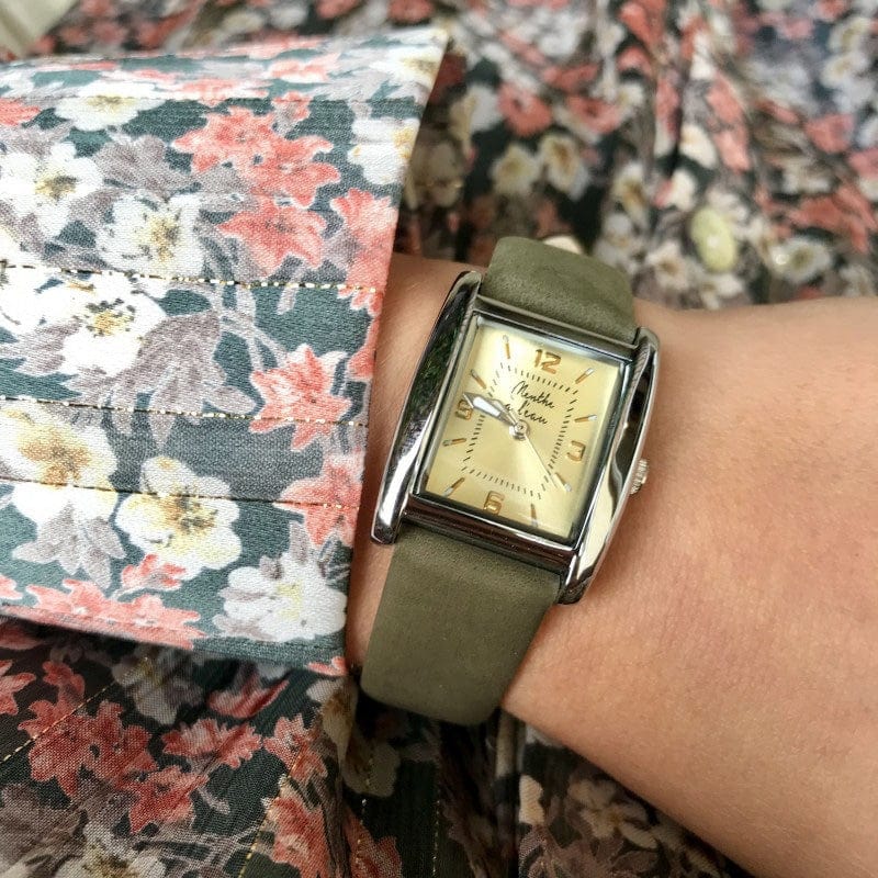 Montre rectangulaire kaki - Image 2