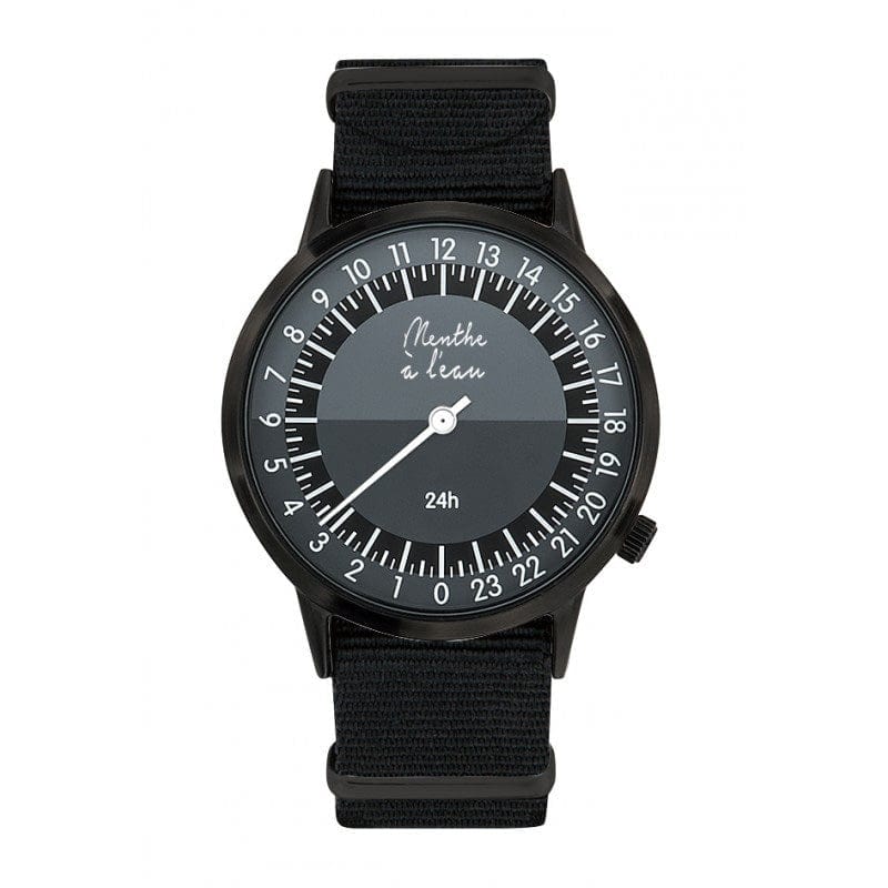 Montre la 24h tressé noir