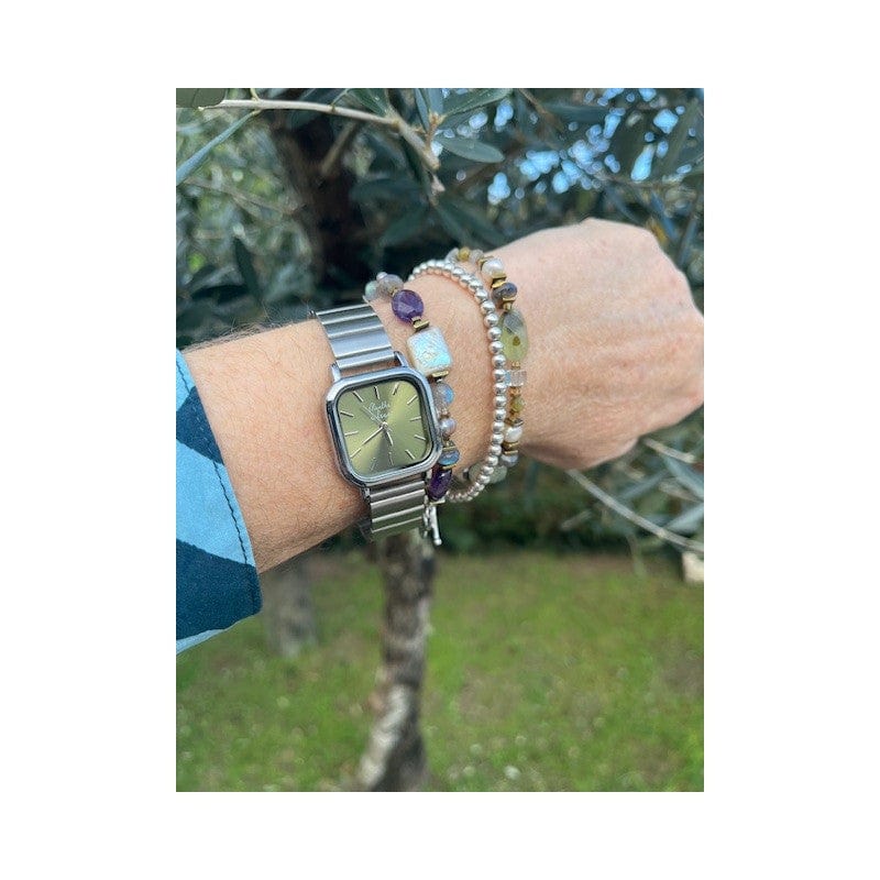 Montre La perpétuelle cadran vert et bracelet acier chromé - Image 2