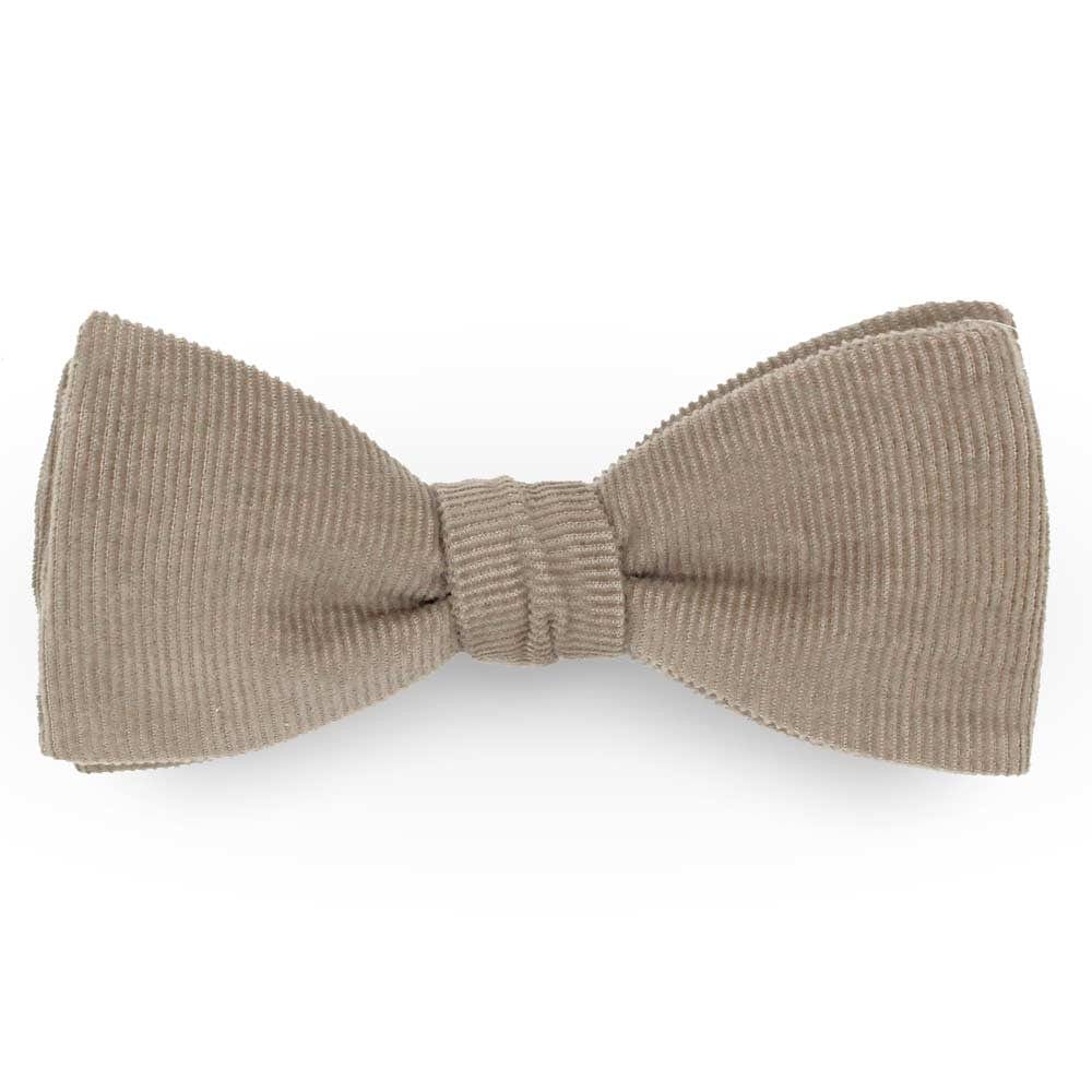 Noeud papillon uni beige en velours