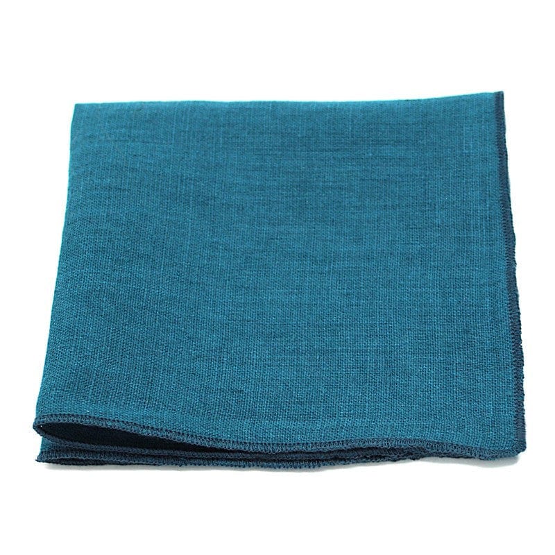 Noeud papillon bleu canard en lin - Image 4