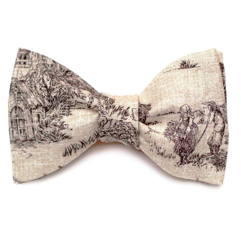 Noeud papillon écru toile de jouy - Image 3