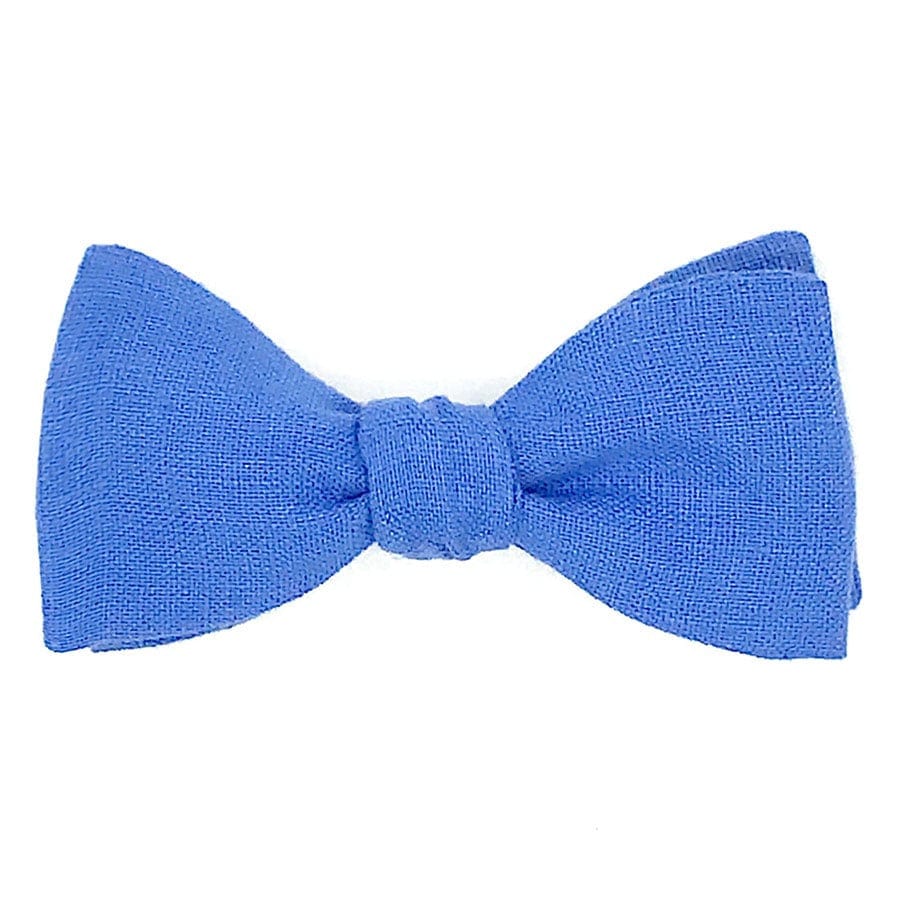 Noeud papillon bleuet uni en lin