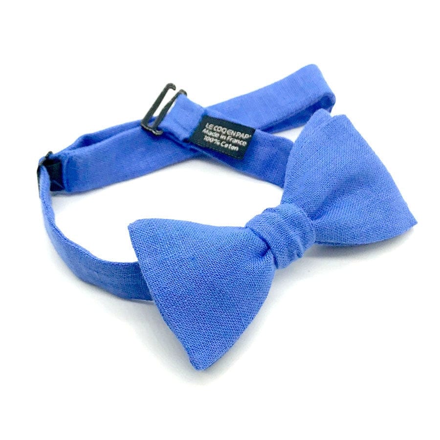 Noeud papillon bleuet uni en lin - Image 2