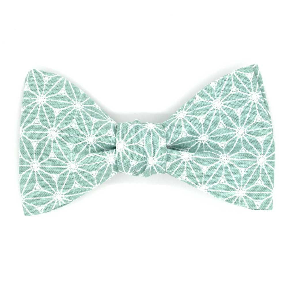 Noeud papillon japonais futji vert d'eau
