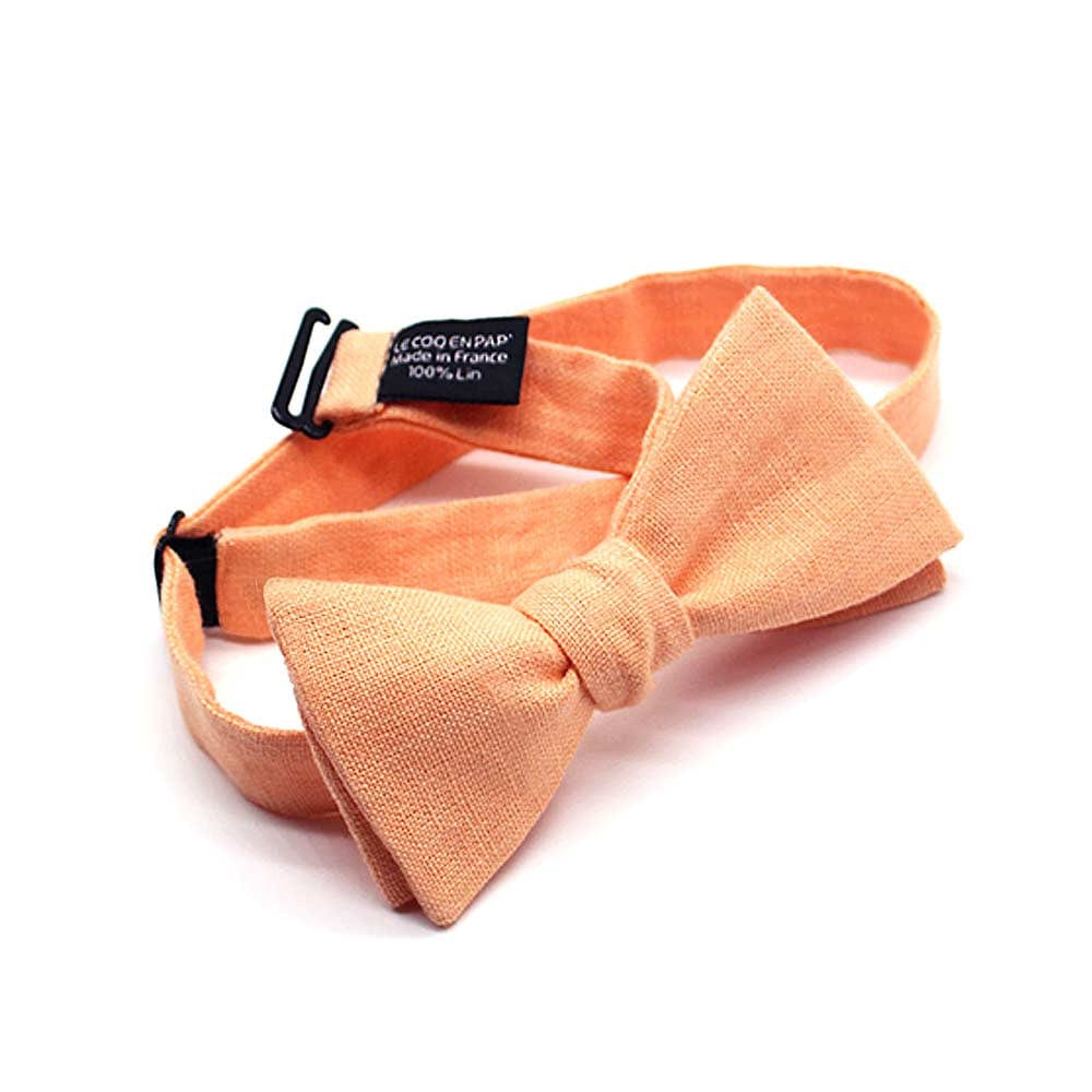 Noeud papillon mandarine en lin - Image 2