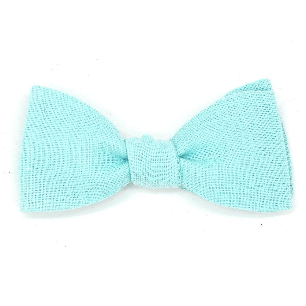 Noeud papillon vert menthe en lin - Image 2