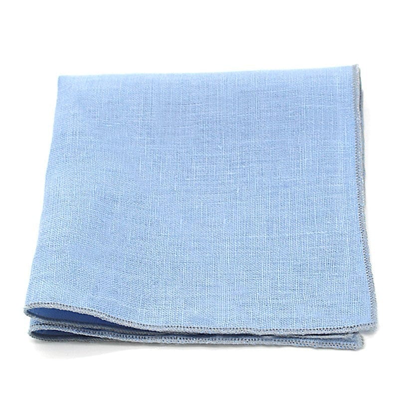 Pochette de costume bleu ciel uni en lin - Image 2