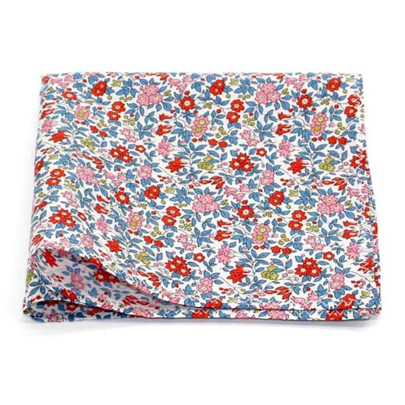 Pochette de costume fleuri bleu rouge