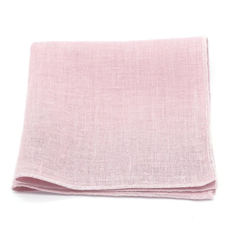 Pochette de costume rose poudré en lin