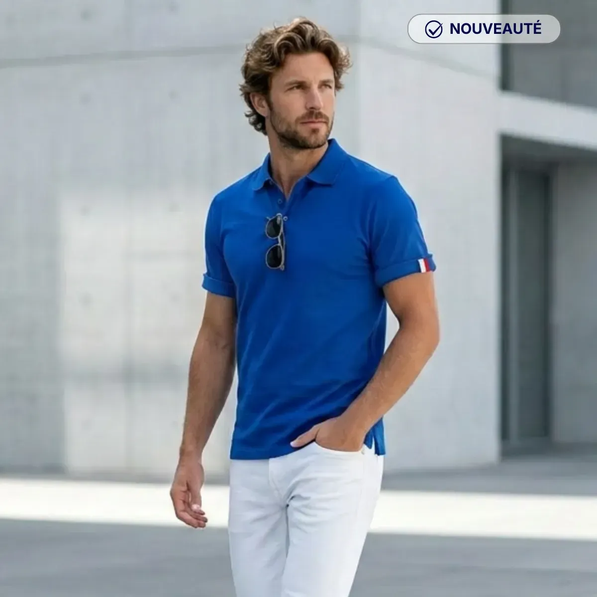 Polo bleu roi homme | Coton bio