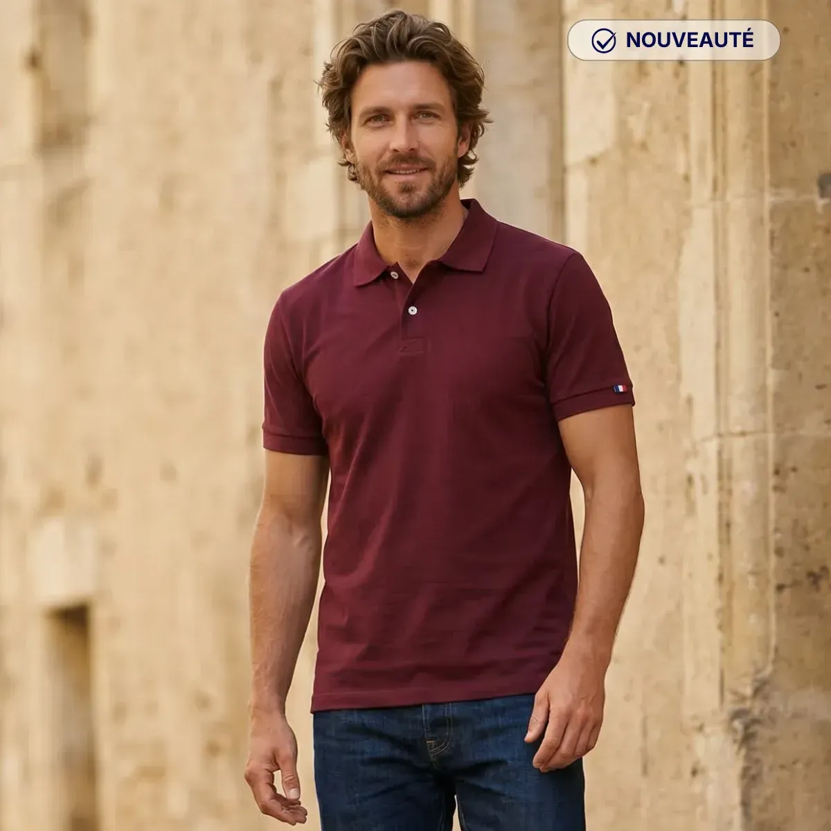 Polo bordeaux homme | Coton bio