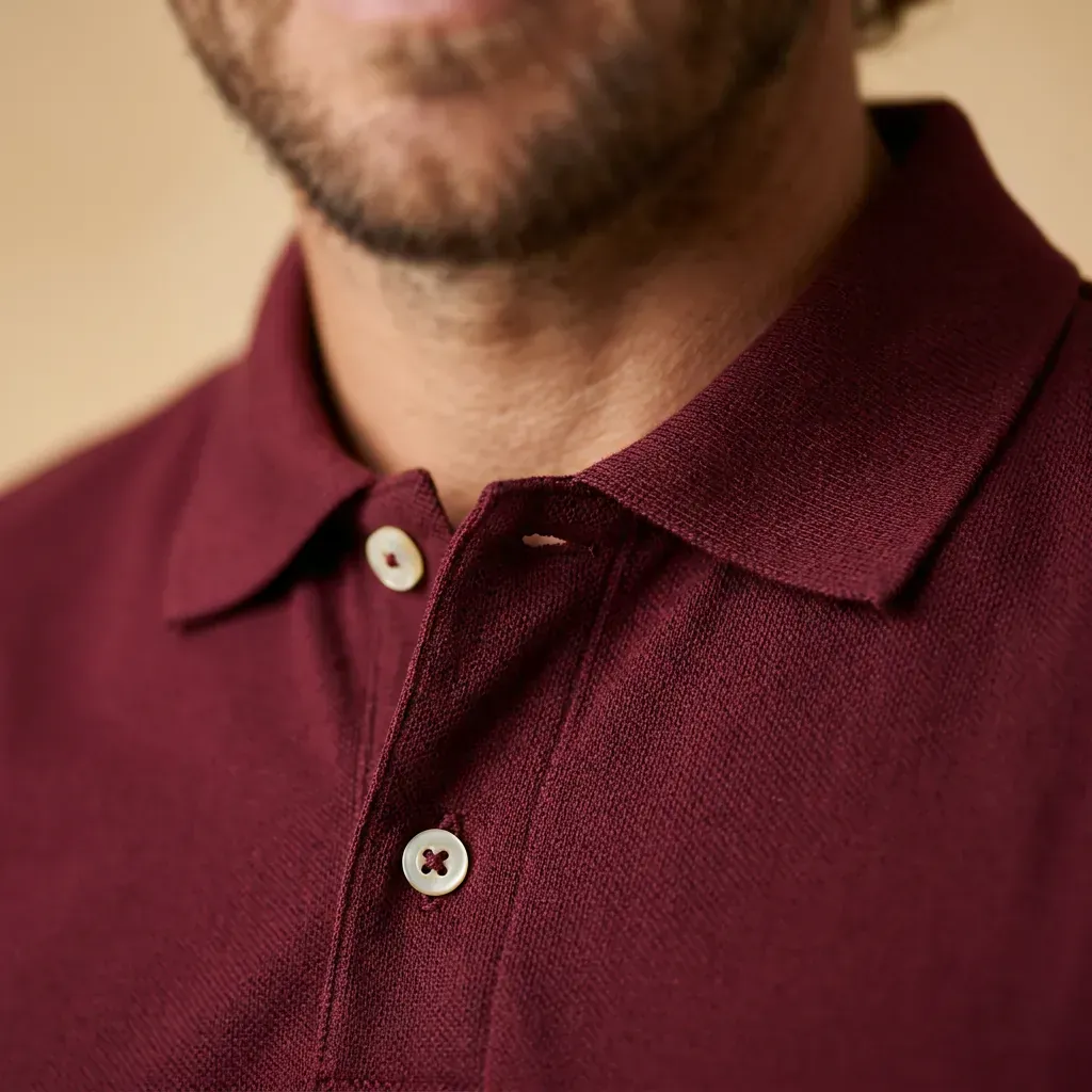 Polo bordeaux homme | Coton bio - Image 2