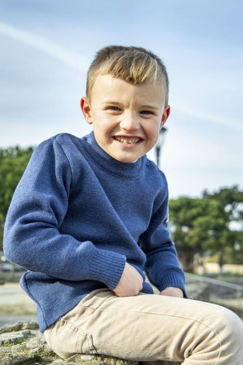 Pull enfant bleu jean - Image 2