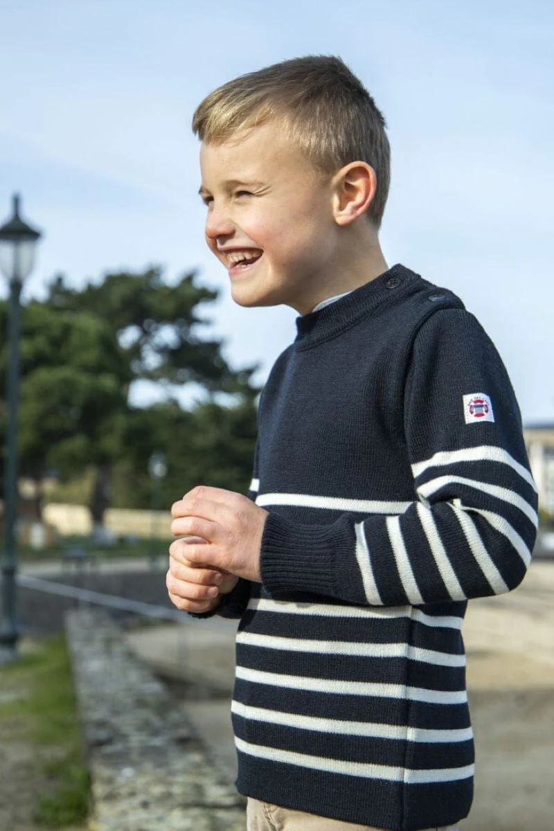 Pull enfant Marine Ecru - Image 2